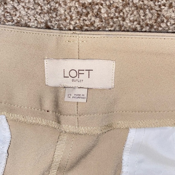 LOFT Modern Ankle Khaki Chino Pants - Size 12 - Picture 3 of 5